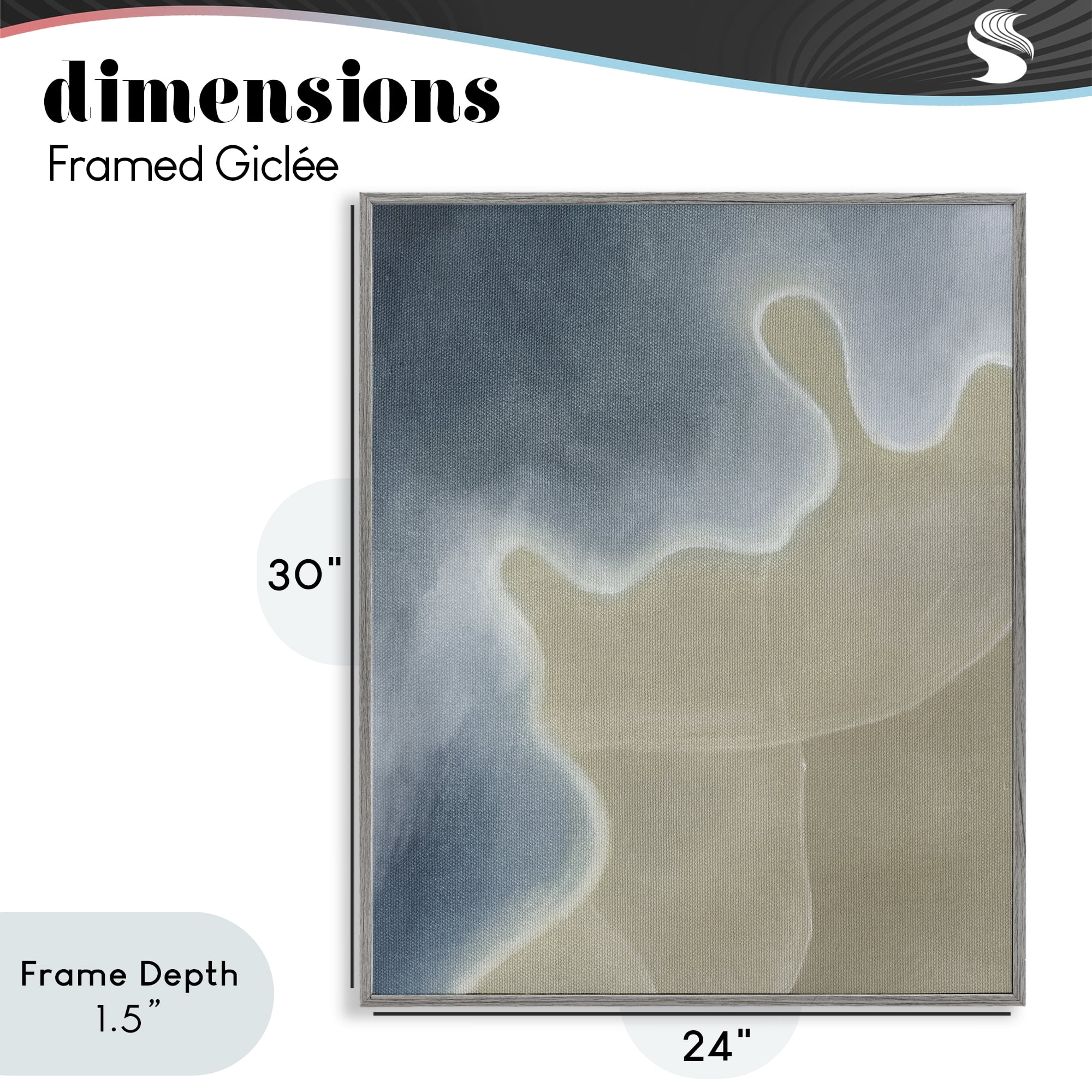 Stupell Industries Turning The Tides Abstract Gray Framed Giclee Art, design by Grace Popp