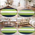 thumbnail image 4 of Round Area Rugs 7Ft, Navy Blue Green Stripe Non-Slip Washable Circle Rugs Carpet, Modern Art Horizontal Striped Indoor Outdoor Rug Floor Mats Throw Runner for Bedroom Living Room Bathroom, 4 of 8