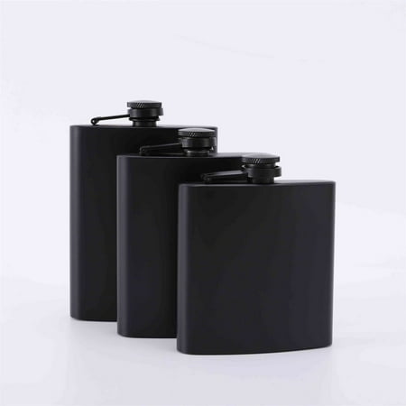 

Cherryhome 6oz/7oz/8oz Hip Flask Leak-proof Convenient Stainless Steel Matte Black Whiskey Flask for Outdoor