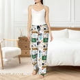 thumbnail image 4 of Cauagu Back To School A Pajama Pants for Women Loose Fit Wide Leg Trouser Pants Casual Elastic Waist Drawstring Lounge Pants, 4 of 6
