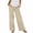 #06 Khaki 【Mix & Match: Stock Up on Your Favorite Colors】, variant on Women's Tencel Loose Wide Leg Pants, Mid Elastic Waist, Tummy Control, Straight Leg Trousers for Casual, Walking, Travel, Office, Lounge, Soft Summer | TruBelle,Black S