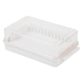 thumbnail image 1 of Plato de mantequilla de corte cuantitativo, plato de mantequilla de plástico con tapa divisible, caja de contenedor de conservación hermética de mantequilla, (blanco), 1 of 5