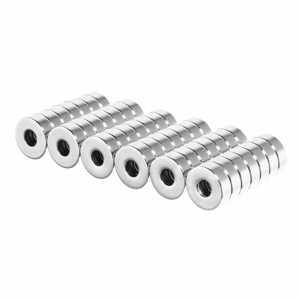 CIRCLE- 3/8 X 1/8 Inch Neodymium Rare Earth Countersunk Ring Magnets N42 (42 Pack)