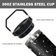 thumbnail image 2 of 30 oz Black Bottle Spill Proof Mushroom Tumbler with Top Handle and Straw Lid Stainless Steel Double Wall Insulated Tumbler Coffee Mug Gift for Women Men Travel Cup for Car (Moon), 2 of 6