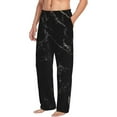 thumbnail image 2 of Uemuo Black Marble Texture Abstract Pattern Men's Wide Leg Palazzo Lounge Pants with Pockets Light Weight Loose Comfy Casual Pajama Pants-Medium, 2 of 9