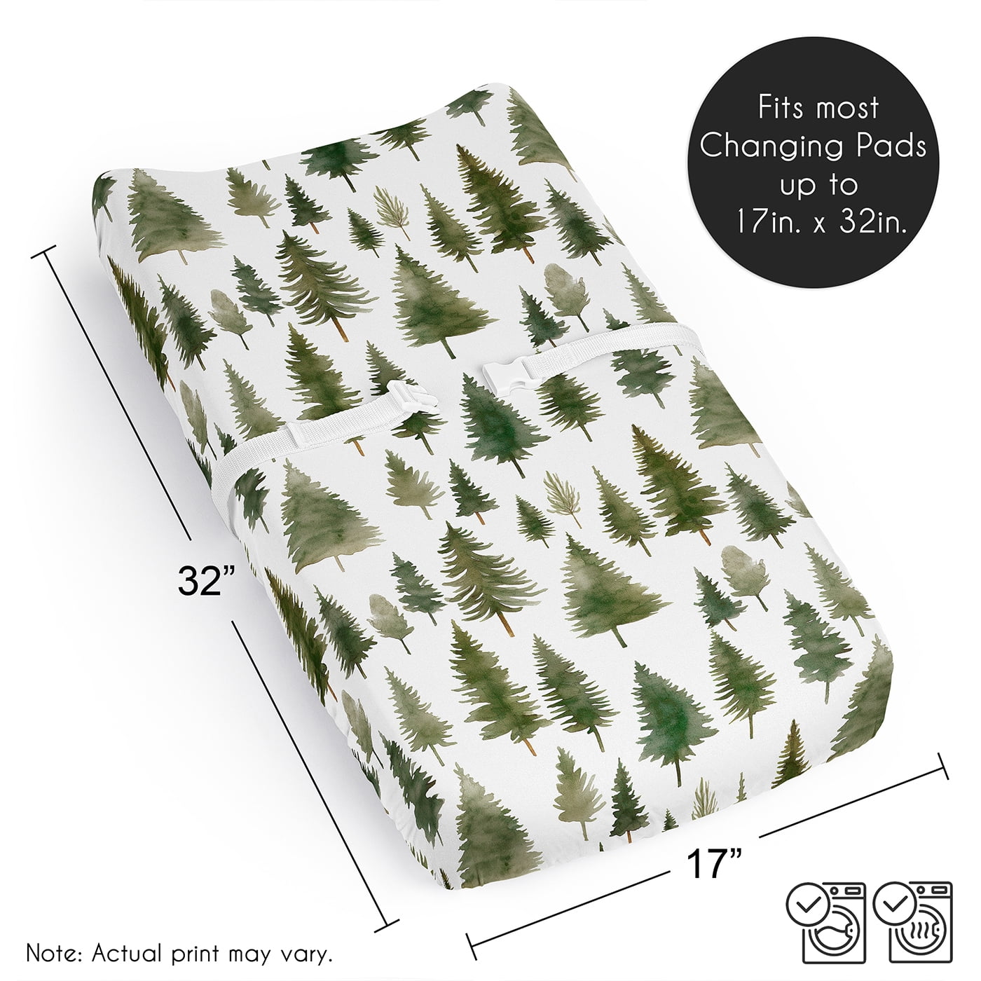 Sweet Jojo Designs Woodland Pine Tree Boy, Girl, Unisex/Gender Neutral Changing Pad Cover Sheet