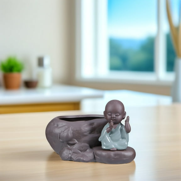 Milisten Desktop Flower Pot Ceramic Flowerpots Multi 1Pack Chinese Style