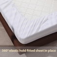 thumbnail image 6 of 100% Egyptian Cotton Fitted Sheet Twin XL/Split King Size, 600 Thread Count, Single Fitted Sheet Only,16" Deep Pocket Sheet, Soft & Elastic Sateen Weave Bottom Sheet for Home (White-Stripe, Twin XL), 6 of 8