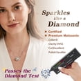 thumbnail image 4 of Beautlace 1 Carat Moissanite Necklace D Color VVS1 Round Cut Simulated Diamond Halo Pendant Necklace, 925 Sterling Silver April Birthstone Necklace Birthday Christmas Jewelry Gifts for Women, 4 of 12