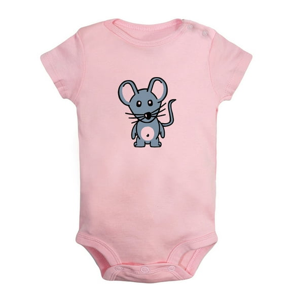 Animal Clever Mouse Pattern Rompers For Babies, Newborn Baby Unisex Bodysuits, Infant Jumpsuits, Toddler 0-24 Months Kids One-Piece Oufits