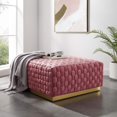 thumbnail image 7 of Modway Florence Square Performance Velvet Ottoman, Pink/Gold, 7 of 7