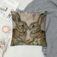 thumbnail image 2 of Creowell Rabbit  Throw Pillow Case Watercolor Easter Bunny with Floral Wreath Pillow Cushion Covers Home Sofa Decorative White, 2 of 5