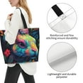 thumbnail image 3 of Honeii Colorful Patterned Rabbit Print Tote Bag for Women, Foldable Tote Bag Large Shoulder Bag Top Handle Handbag for Travel, Work, 3 of 8