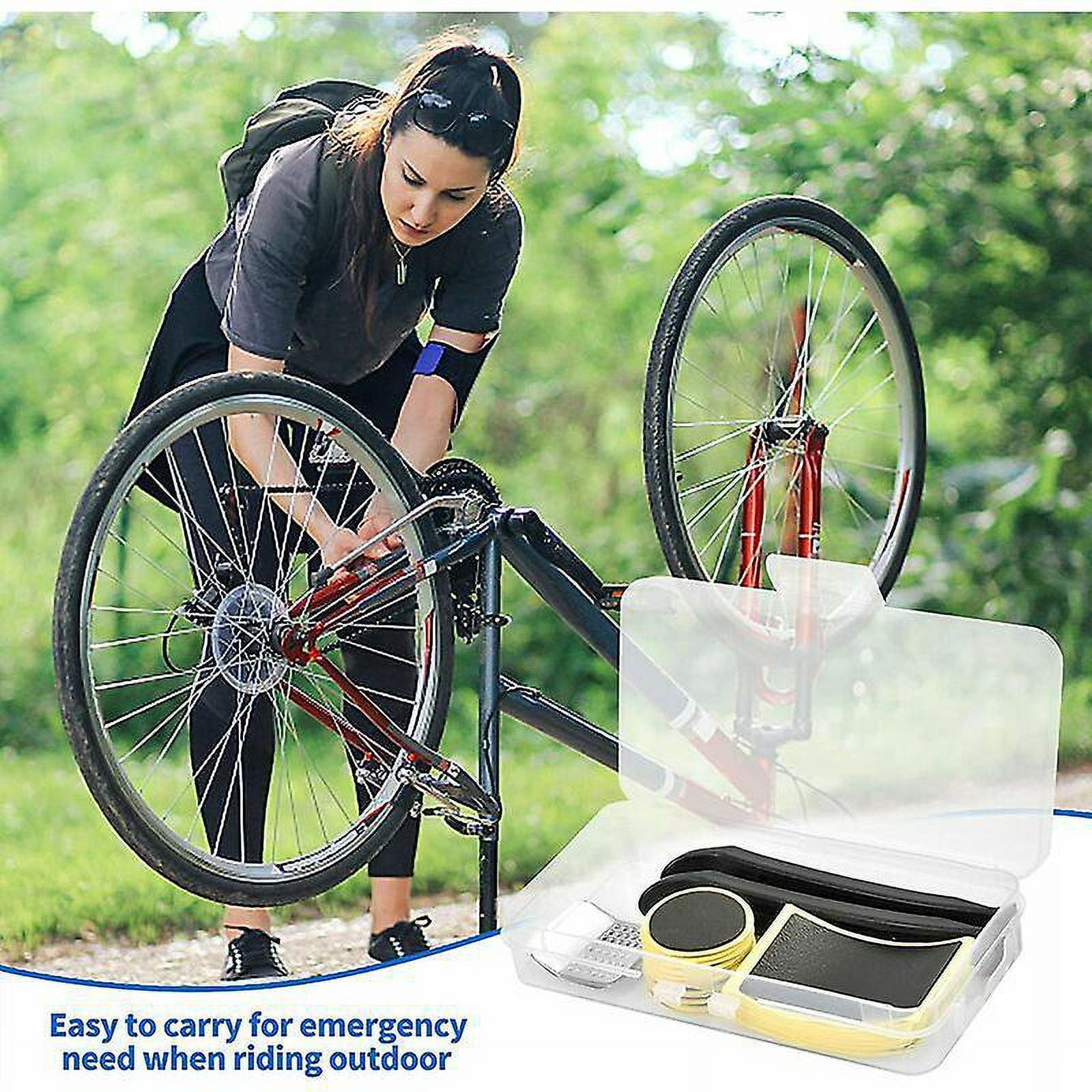 ShenFei 30 Pices Kit De Rparation Crevaison Vlo Kit De Reparation Chambre A Air Avec Patch Reparation Pneu Velo Sans Colle Leviers De Pneu Et Lime Mtallique Walmart