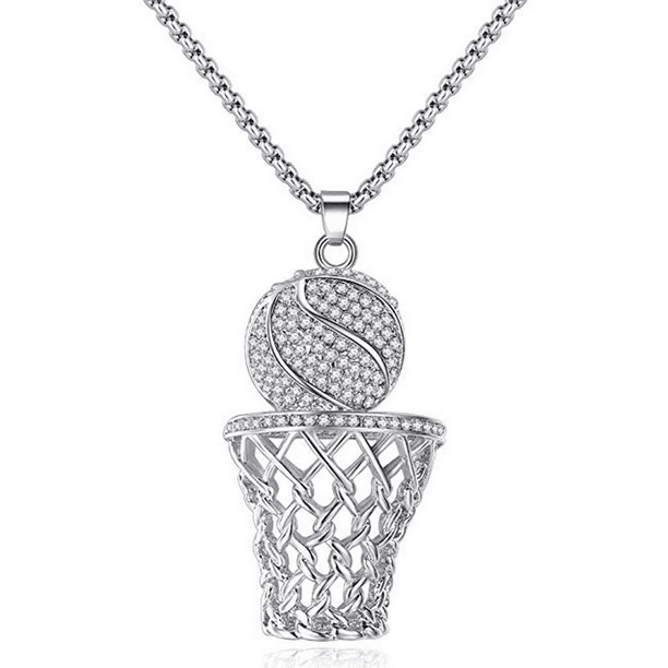 Stainless steel basketball necklace cheap