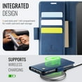 thumbnail image 6 of Allytechgroup Wallet Phone Case for iPhone 11 with Credit Card Slot, RFID Blocking PU Leather Flip Case with Kickstand Support Wireless Charging Shockproof Bumper for Women Men, Blue, 6 of 11