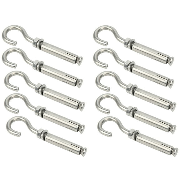 Expansion Hooks, M6 Rustproof Hook Bolts Corrosion Resistant for Guard Rail for Rain Sheld for Air Conditioner Frame Fixing for Antitheft Door