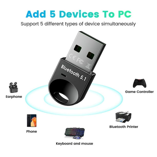 Usb Bluetooth Adapter 5.1 Bluetooth Receiver Usb Bluetooth 5 0 Dongle 5.0 Bt  Transmitter Aptx Mini Adapter For Pc Laptop Speaker 