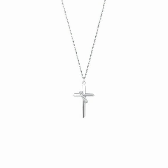 925 Sterling Silver Cross Couple's Necklace Pendant, Unisex, Fashionable, Hip-Hop Style