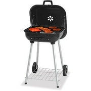 Uniflame 295 sq. inch Square Charcoal Grill, Black
