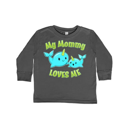 

Inktastic My Mommy loves me- cute narwhal Gift Toddler Boy or Toddler Girl Long Sleeve T-Shirt