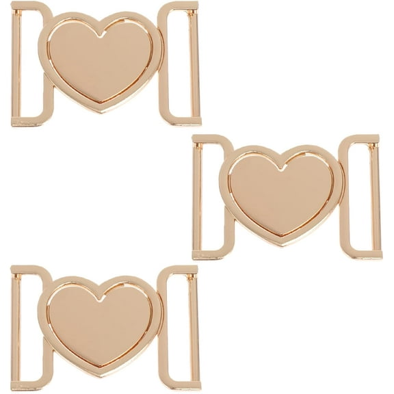 ABPETE 3Pcs Heart- shaped Metal Roller Buckles Heart- Shaped Turn Clasp Metal Decorative Buckle Metal Buckle Heart-