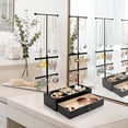 thumbnail image 4 of Sfugno Jewelry Organizer Stand Wood Basic Jewelry Drawer Storage Box with Double Rods & 6 Tier Jewelry Tree Stand Holder for Necklaces Bracelet Earring Ring, 4 of 6