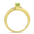 thumbnail image 5 of 10k Yellow Gold Oval Peridot And Diamond Wave Ring, 5 of 6