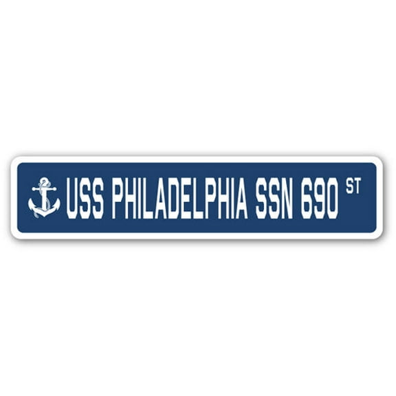 USS PHILADELPHIA SSN 690 Street Sign us navy ship veteran sailor gift