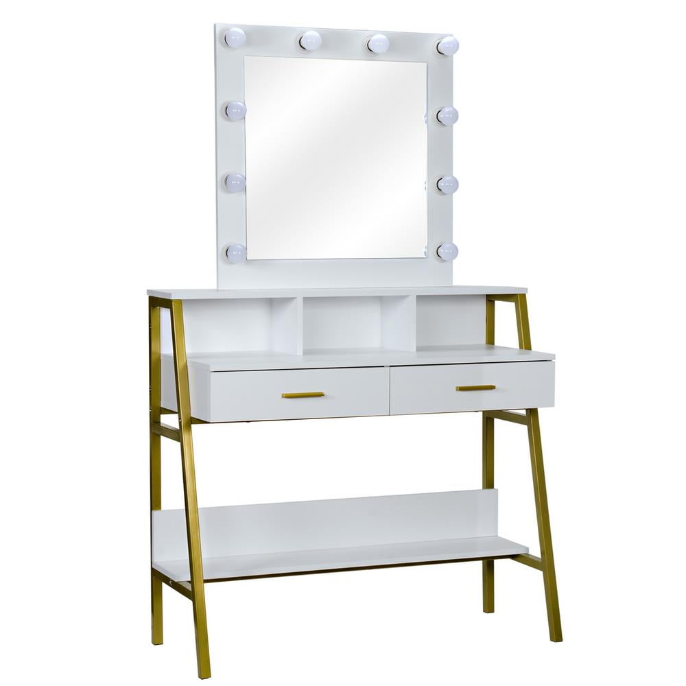 Ktaxon Vanity Table With Lighted Mirror, Lighted Make Up Vanity