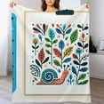 thumbnail image 3 of nygtbtfer Funny Animal Throw Blanket for Couch Colorful Snail Fleece Blanket, Cute Hand Drawn Sherpa Blanket Kawaii Insects Blanket Teal Red Pink Orange Blue White Bed Blanket Room Decor White, 3 of 6