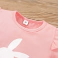 thumbnail image 5 of Conairie Girl Easter Outfit 2 Piece Bunny Print Bow Romper Kids Ruffle Long Sleeve Tops and Tutu Dresses Cute Clothes, 5 of 9