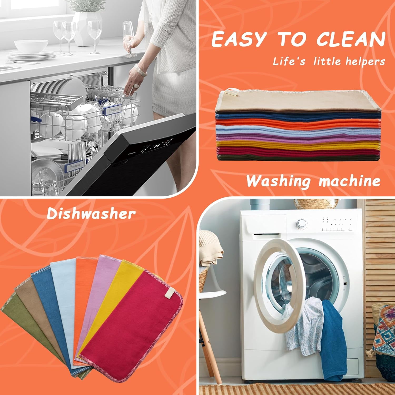 Bsofter Reusable Paper Towels Washable - Jumbo Large Cotton Cloth Paperless Paper towels for Kitchen,Eco-Friendly Paper Towels Washable Roll-Zero Waste Towels Alternative Napkins 30 Pack