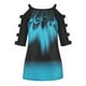 thumbnail image 4 of Fiudx Camisas para Mujer Moda Mujer Verano Manga Corta Sin Tirantes Estampados Tops Camiseta Suelta, 4 of 6