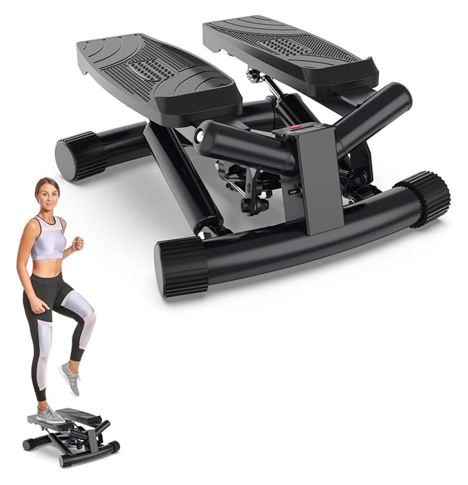 Stepper D'escalier Pour La Maison - Guidon Inclus, Capacité 136 Kg, Silencieux, Pliable - Entraînement Fessiers Et Cardio