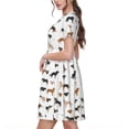 thumbnail image 2 of Disketp Labrador Retriever Dog para Vestido de Manga Corta para Mujeres, Vestidos de Verano para Mujeres, Casual y Holgado para la Playa, 2 of 6