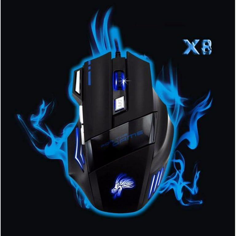 5500DPI 7 Button LED Optical USB Wired Gaming Mouse Mice For