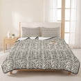 thumbnail image 3 of Full Quilt Set 78''x90'', Beige Black Striped Lightweight Bedspread Coverlet Set with 2 Pillow Shams, Abstract Modern Art Irregular Stripe Breathable All Season Quilt Bedding for Bedroom/Guest Room, 3 of 9