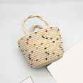 thumbnail image 2 of Summer Handbag Clothing Matching Contrast Color Exquisite Cotton Rope Woven Women Wrist Bag, 2 of 5