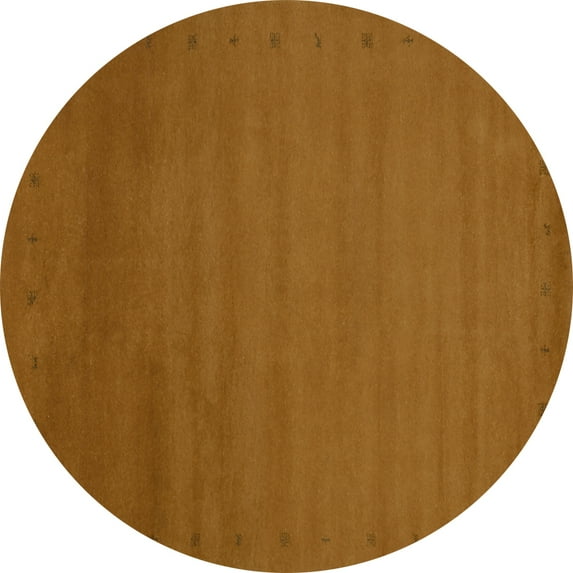 Ahgly Company Machine Washable Indoor Round Abstract Turquoise Blue Contemporary Area Rugs, 6' Round