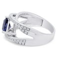 thumbnail image 3 of AFFY Trillion Cut Simulated Blue Sapphire and White Sapphire Crisscross Ring In White Gold Plated 925 Sterling Silver Ring Size-6.5, 3 of 7