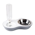 thumbnail image 2 of Juego de comederos dobles para gatos con cuencos elevados de acero inoxidable para comida y agua – Base antideslizante, dispensador automático de agua, diseño 2 en 1 para comida seca o húmeda., 2 of 6