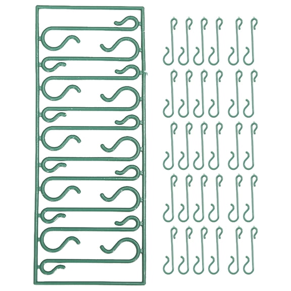 OFFIGAM 100Pcs Green Plastic Christmas Tree Hooks Heavy Duty Sturdy Ornament Hangers for Holiday Decorations