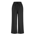 thumbnail image 4 of oqasdz Women Casual Pants High Waist Tied Drawstring Wide Leg Sweatpants with Pockets Comfortable Loose Fit Trousers Stretch Outdoor Activities, 4 of 4