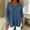 Blue, variant on Pumxq Roll Up 3/4 Sleeve Jean Tops for Women Vintage Washed V Neck Denim Shirts Side Slit Dressy Casual Loose Tunic Blouses Blue L