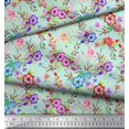 thumbnail image 2 of Soimoi Moss Tissu Georgette Feuilles, & Imprimés Floraux de Roses au Mètre 42 Pouces de Large, 2 of 3