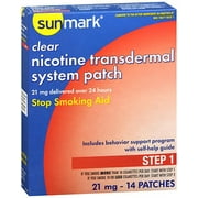 Sunmark Nicotine Transdermal System Step 1 - 21 mg Patches - 14 ct