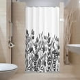 thumbnail image 2 of Black White Leaf Shower Curtain Grey Eucalyptus Leaves Plant Boho Cute Aesthetic Small Half Shower Curtain Bathroom Bathtubs Decoration 36W x 72L Inch with Hooks, 2 of 6