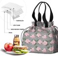 thumbnail image 4 of Pioneer Flower Floral Print Pattern Drawstring Lunch Bag Women - Drawstring Lunch Bag Insulated for Work Office - Stain-Resistant Large Lunchbags for Women with Multi-Pockets, 4 of 6