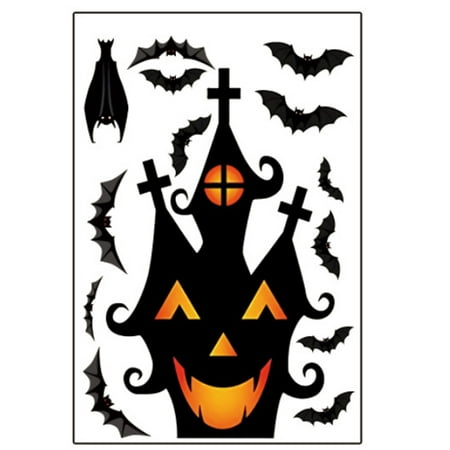 

Ganlilaim halloween props Halloween Ideas halloween party Halloween Electrostatic Double-Sided Sticker Glass Window Dress Up Sticker Trick-or-treat setups pumpkin decorations